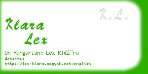 klara lex business card